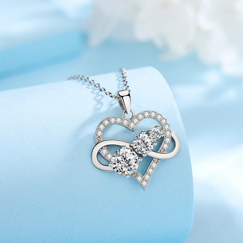 infinity love Moissanite Diamond Necklace