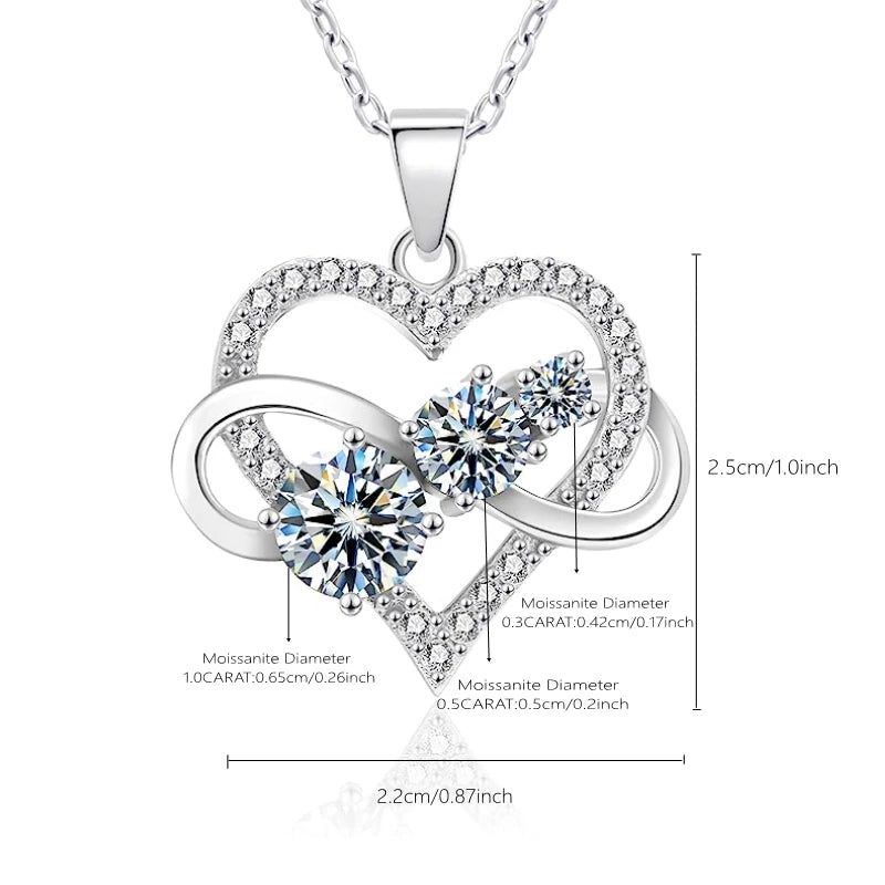 infinity love Moissanite Diamond Necklace